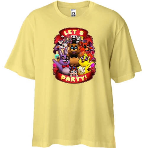 Футболка двунитка Oversize, Желтый, Let`s Party (FNAF)