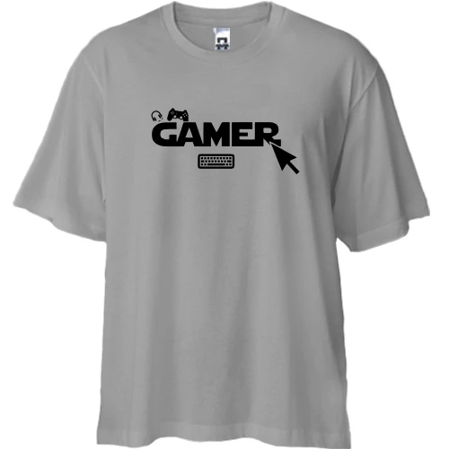 Футболка двунитка Oversize, Серый, Gamer (2)