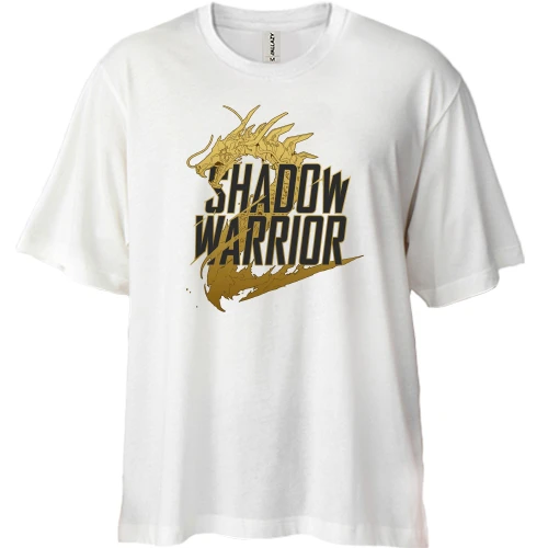 Футболка двонитка Oversize, Білий, Shadow Warrior (Воїн Тіні)