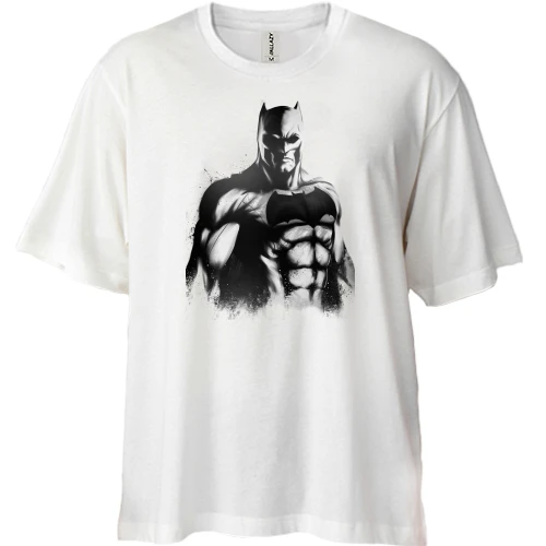 Футболка двонитка Oversize Batman (Чорно-білий)