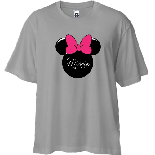 Футболка двонитка Oversize, Сірий, Minie Mouse (6)