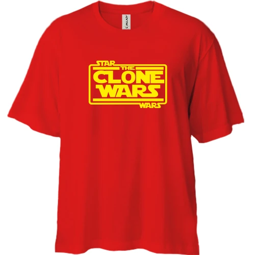 Футболка двунитка Oversize, Красный, CloneWars 2