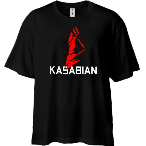 Футболка двунитка Oversize, Черный, Kasabian