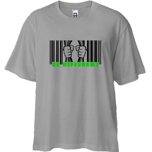 Футболка двунитка Oversize, Серый, Be Different