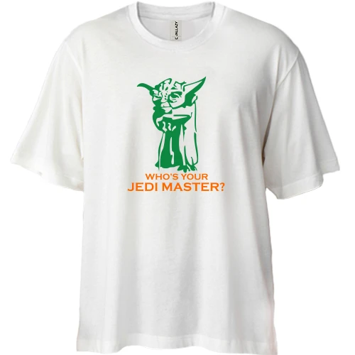 Футболка двунитка Oversize, Белый, Yoda