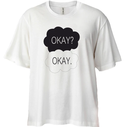 Футболка двунитка Oversize, Белый, Okay? Okay.