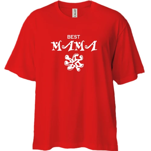 Футболка двунитка Oversize best mama