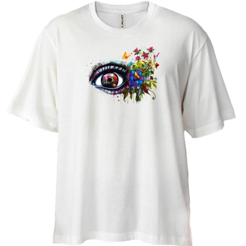 Футболка двонитка Oversize з акварельним оком (2)