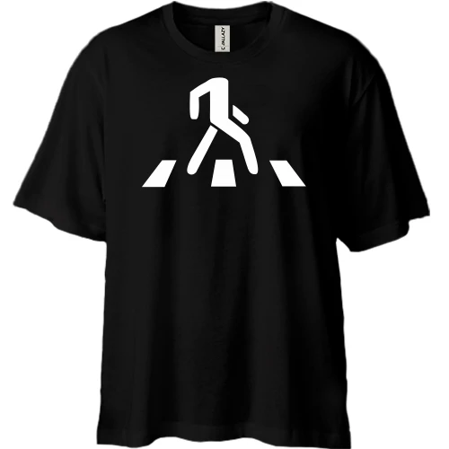 Футболка двонитка Oversize, Чорний, Пішохід