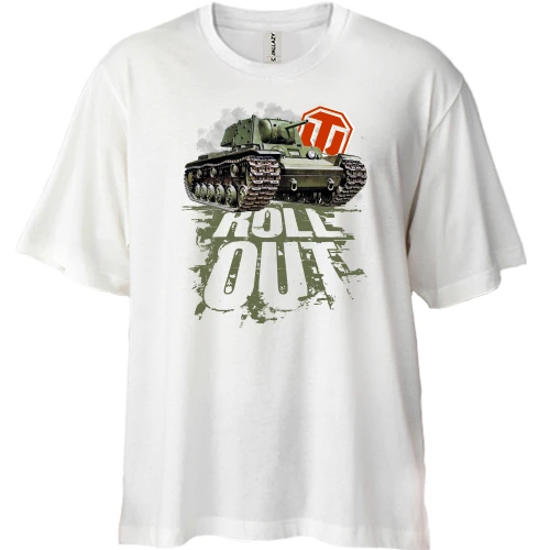 Футболка двунитка Oversize WOT - Roll out