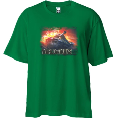 Футболка двунитка Oversize, Зеленый, WOT (2)