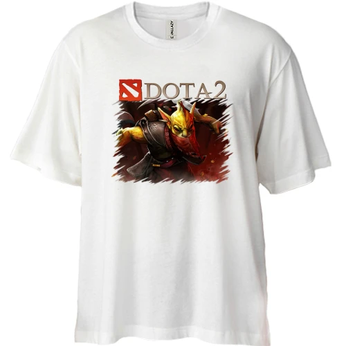 Футболка двунитка Oversize, Белый, DOTA 2 HD