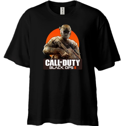 Футболка двунитка Oversize, Белый, COD Black Ops 2