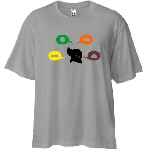 Футболка двунитка Oversize, Серый, Иконки (Iconspeake) для собак