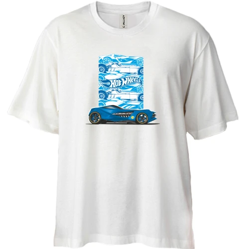 Футболка двонитка Oversize з машинкою Hot Wheels