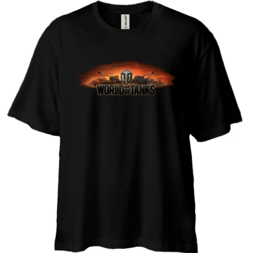 Футболка двунитка Oversize, Черный, World of Tanks 3