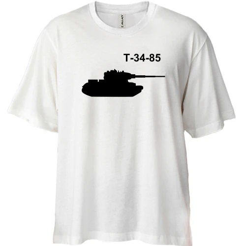 Футболка двунитка Oversize, Синий, Т-34-85