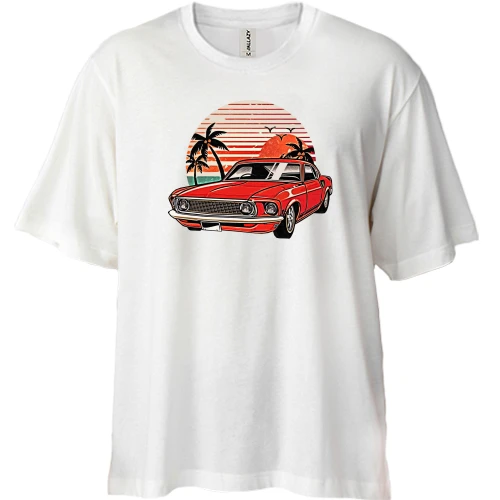 Футболка двунитка Oversize Ford Mustang Retro