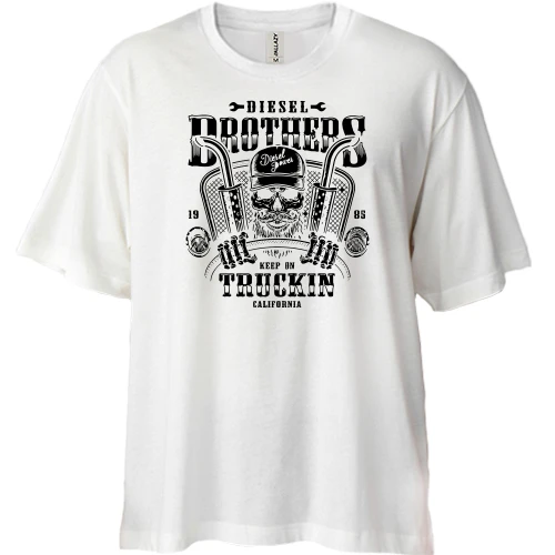 Футболка двонитка Oversize, Білий, Dissel Brothers