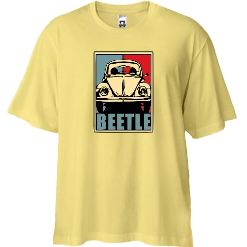 Футболка двунитка Oversize, Желтый, Volkswagen Beetle