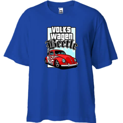 Футболка двунитка Oversize, Синий, Volkswagen Beetle (2)