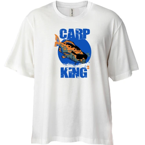 Футболка двунитка Oversize, Белый, Carp King