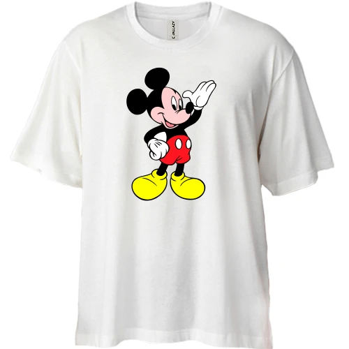 Футболка двонитка Oversize, Білий, Mickey Mouse 3