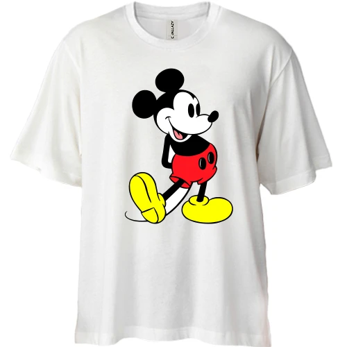 Футболка двунитка Oversize, Синий, Mickey Mouse так-так