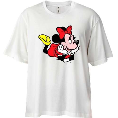 Футболка двунитка Oversize Minie Mouse мечтает