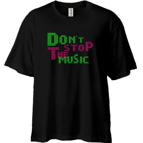 Футболка двунитка Oversize, Черный, Dont stop the music