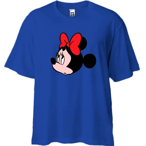 Футболка двонитка Oversize, Синій, сумна Minnie