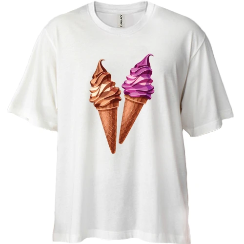 Футболка двонитка Oversize Ice Cream Couple