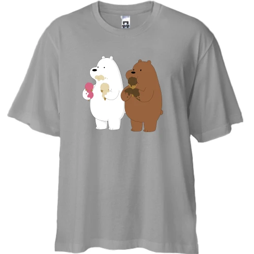 Футболка двунитка Oversize bears love ice cream