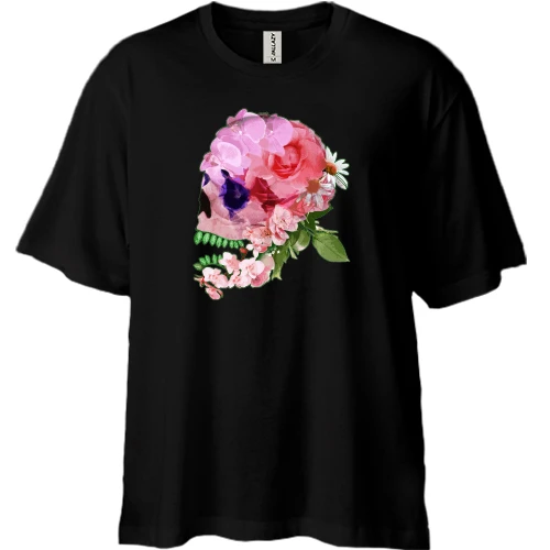 Футболка двонитка Oversize Rose skull