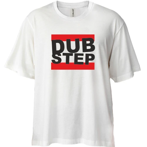 Футболка двонитка Oversize, Білий, Dub step (напис)