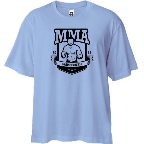 Футболка двунитка Oversize, Синий, MMA Championship