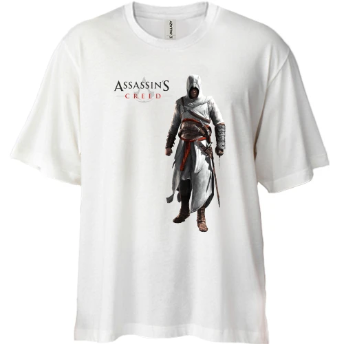 Футболка двунитка Oversize, Белый, Assassin’s Creed Altair