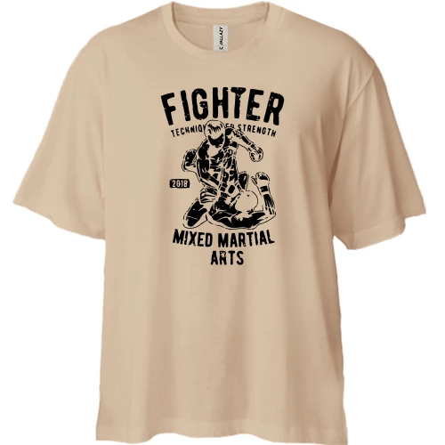Футболка двунитка Oversize, Белый, Fighter Mixed Martial