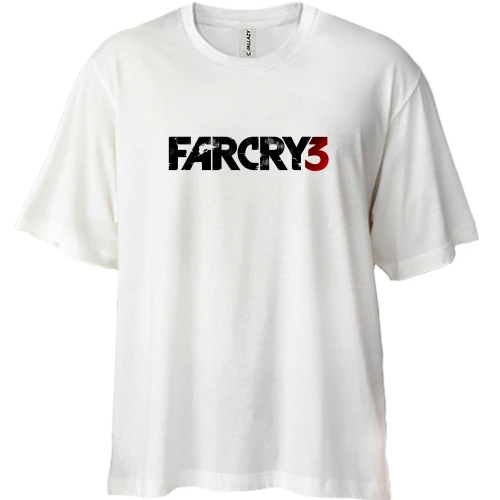 Футболка двунитка Oversize, Белый, Far Cry 3 logo