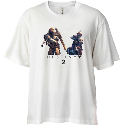 Футболка двунитка Oversize, Белый, Destiny 2