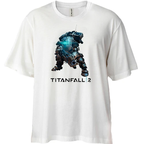 Футболка двунитка Oversize, Белый, Titanfall 2