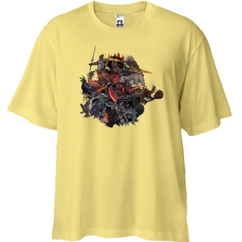 Футболка двунитка Oversize, Желтый, Dark Souls 3 Art