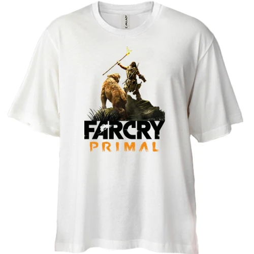 Футболка двунитка Oversize, Белый, Far Cry Primal