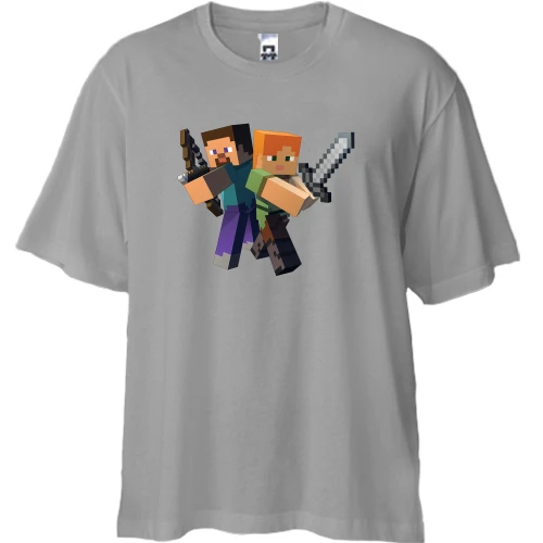 Футболка двунитка Oversize Minecraft (персонажи)