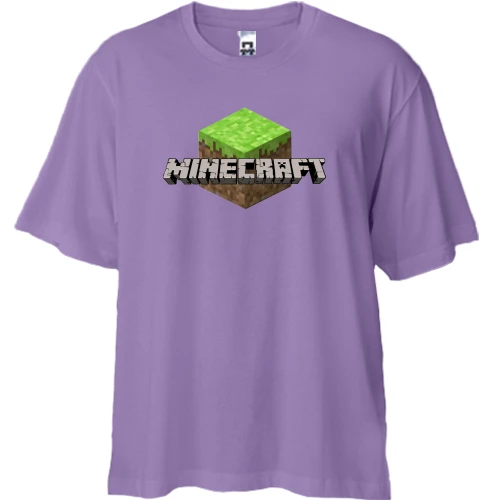 Футболка двонитка Oversize, Лавандовий, Minecraft icon