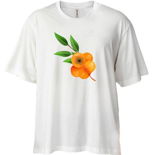 Футболка двунитка Oversize, Белый, Хурма