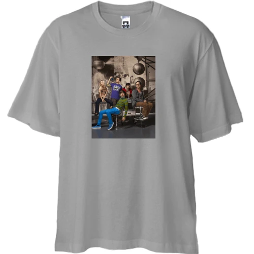 Футболка двунитка Oversize Теория большого взрыва (герои)