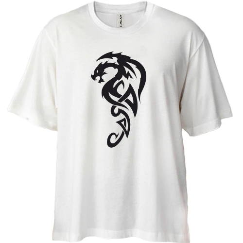 Футболка двунитка Oversize Dragon Trible