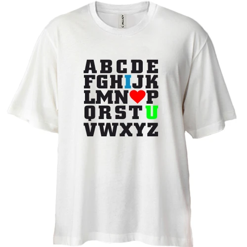 Футболка двунитка Oversize, Черный, Азбука