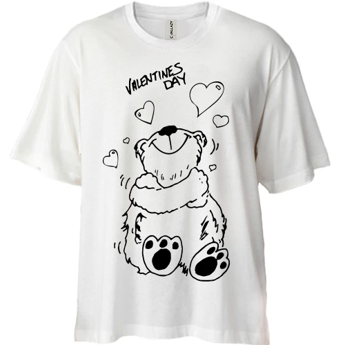 Футболка двонитка Oversize, Білий, Valentines